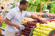 Male shopping for food. Neuro rehab assessments.